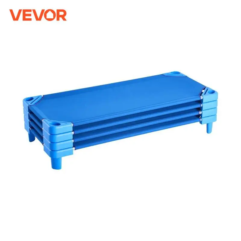 VEVOR Stackable Kiddie Cot Pack of 4/6 Portable Toddler Nap Cots for Kids Preschool Classroom Daycare Beds for Sleeping Resting