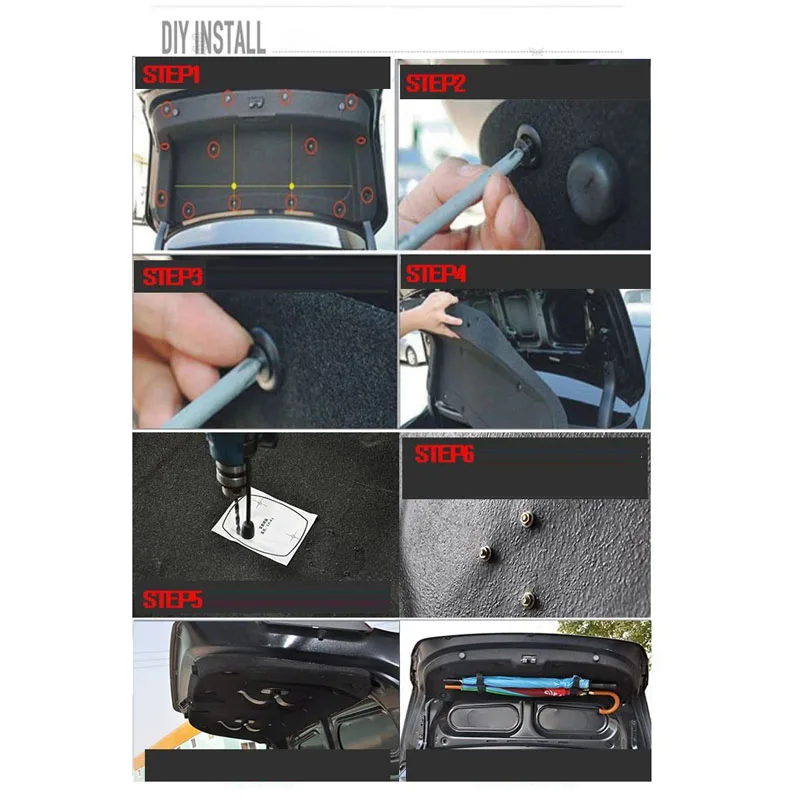 1 Pair Car Trunk Mounting Bracket Umbrella Holder Towel Clothing Handbag Hook Organizer Fastener With Screws Car Accessories car storage bag car trunk organizer trunk organizer trunk storage holder car interior organizer