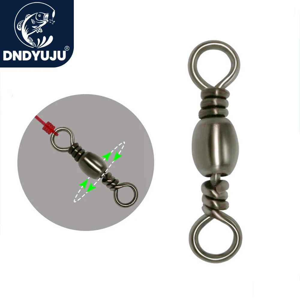 

DNDYUJU 100 шт. рыболовный соединитель, бочка, поворотный, из углеродистой стали, морские крючки, соединитель для морской рыбалки, аксессуары