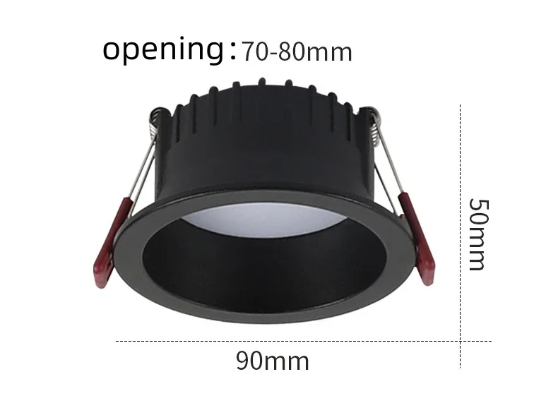Round Anti Glare LED SMD2835 Recessed Downlight 4