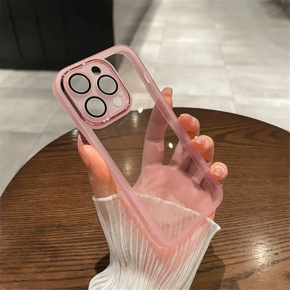 Soft Silicone Transparent Phone Case with Camera Protection