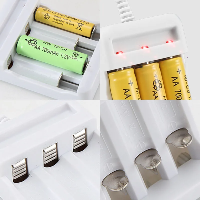 Battery Charger 3-4 Slots Electric Intelligent Fast LED Indicator USB for AA/AAA Ni-MH/Ni-Cd Rechargeable Battery Fast Charger