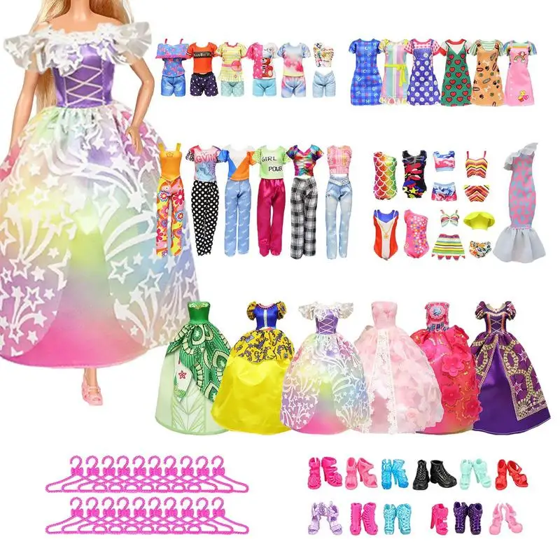 

Play House Doll Clothes 57 Pcs Fashion Design Kit Toy Comfortable Doll Accessories Collection For Birthday Christmas And
