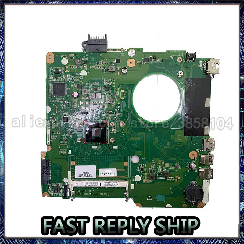 

828168-601 828343-601 FOR HP 15-F U8C Laptop Motherboard DA0U8CMB6B0 Rev:B N3050 CPU Notebook Pc Mainboard