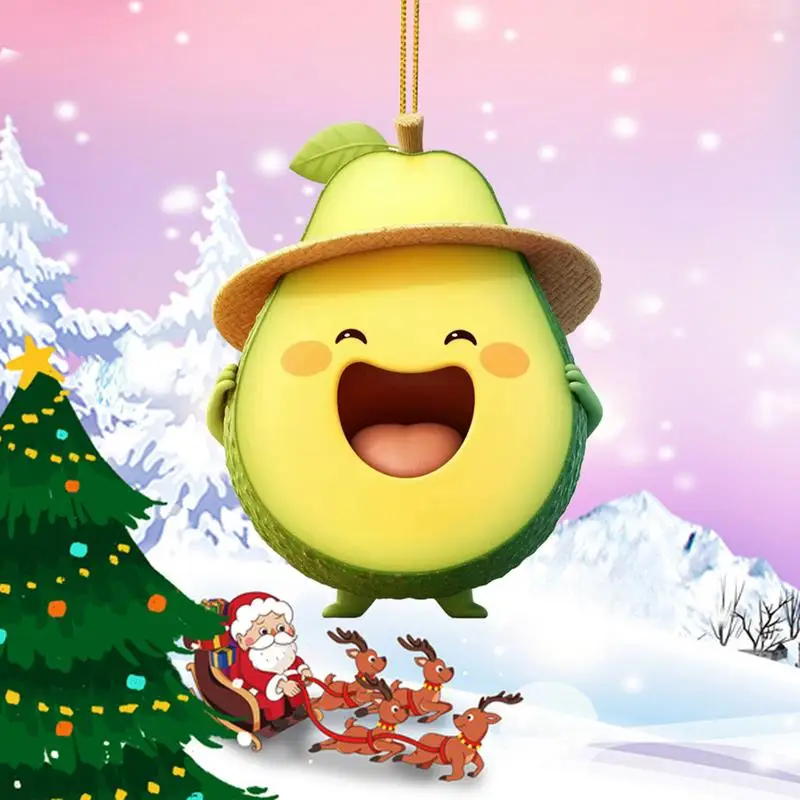 Acrylic Avocado Charm Avocado Bracelet Earring Keychain Craft Charm 2D Key Decoration Pendant Backpack Key Chain Accessories For