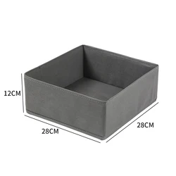 Fabric Underwear Storage Box for Closet and Drawer Organization (Grey-L)