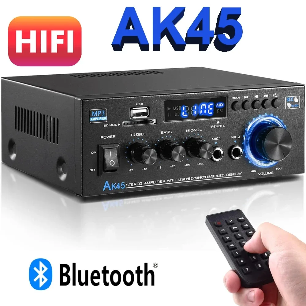 AK45 Amplificateur audio récepteur Bluetooth 5.0 HiFi stéréo Mini