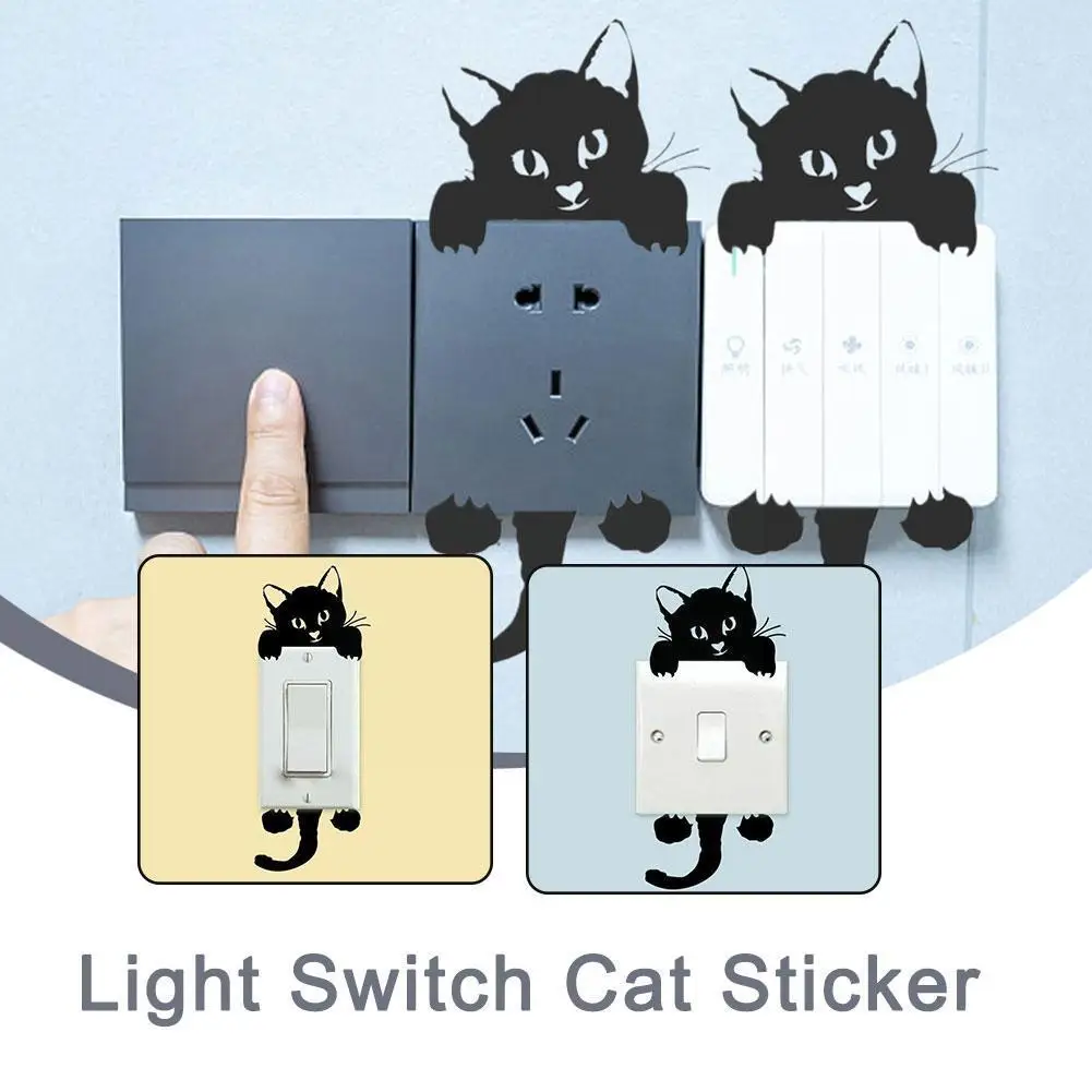 

Creative Light Switch Cat Sticker Kids Baby Nursery Room DIY Cartoon Cute PVC Mural Wallpaper For Children Bedroom Decorati F4J8