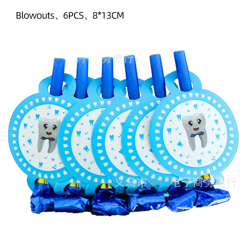 Blue Teeth Theme Party Decorations Disposable Tableware