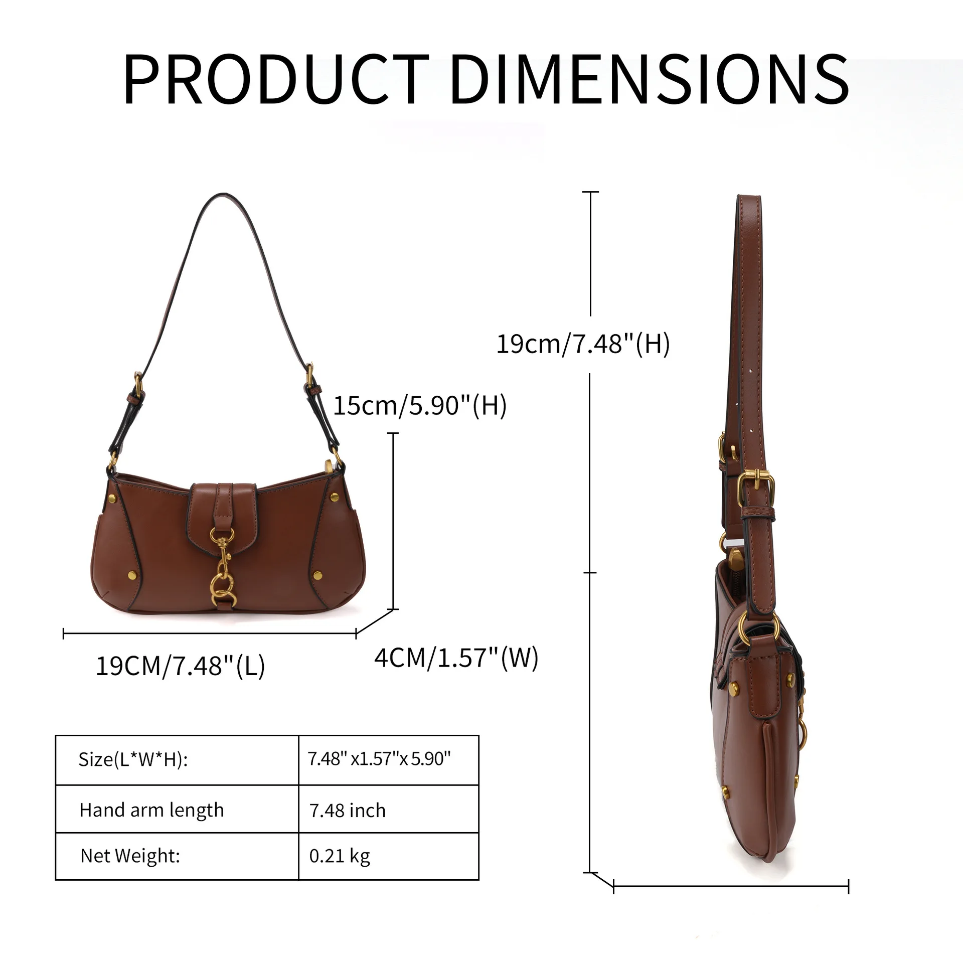 French Stylish New Women's Handbag Trendy Quality Leather Fashionable Shoulder Bag Versatile Single Strap Square Shape Bag