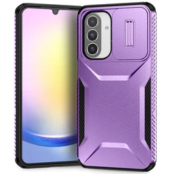 Armor Shockproof Case with Camera Lens Slide Cover - S24 Ultra (PURPLE)