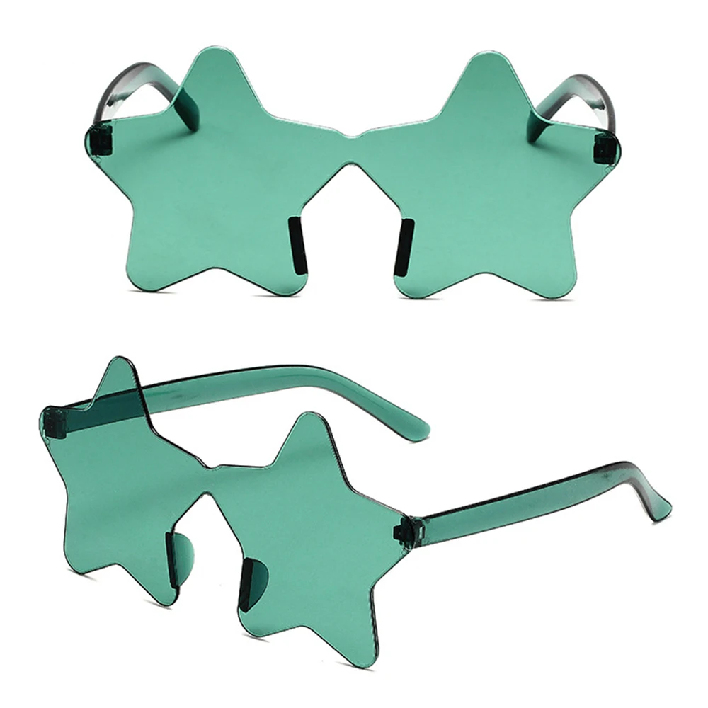 1Pc Frameless Star Shaped Solid Color Glasses For Cosplay Eyewear Cool Disco Glasses For Women Men Fashion Pentagram_voghion.com