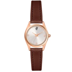 Elegant Women's Quartz Watch Set with PU Leather Strap - Perfect Gift (Brown)