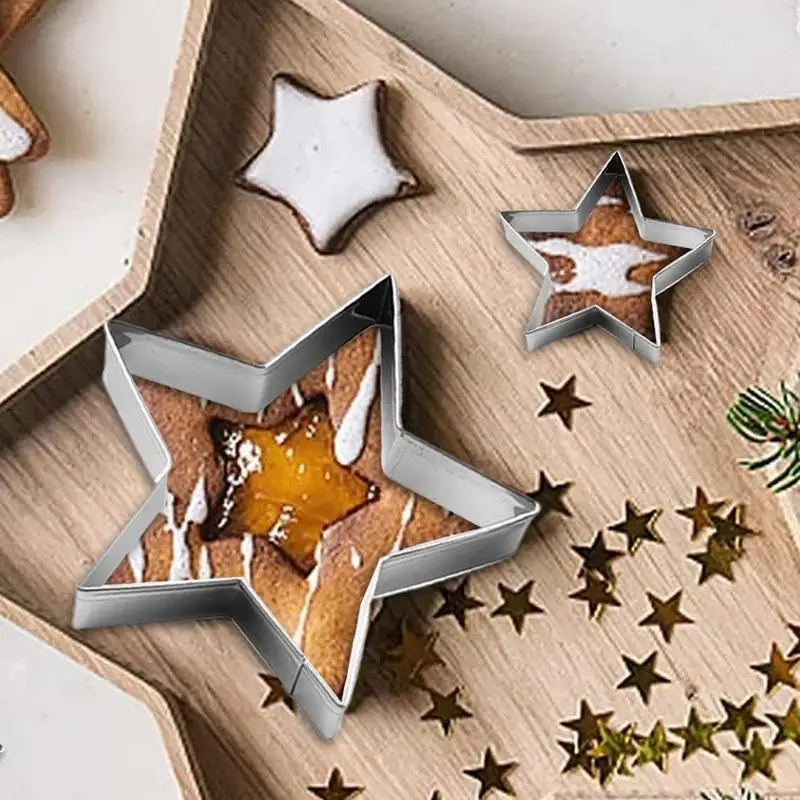 5Pcs/set Star Cookie Cutters Set Stainless Steel Pastry Mold Cookie Cutter Set Star Cookie Cutters For Kid Biscuits Cutter Fruit