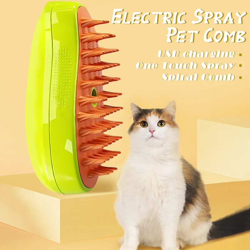 

Pet Massage Comb Electric Spray Massage for Dogs Cats Soft Depilation Brush Steamer Brush Dog Grooming Massage Combs