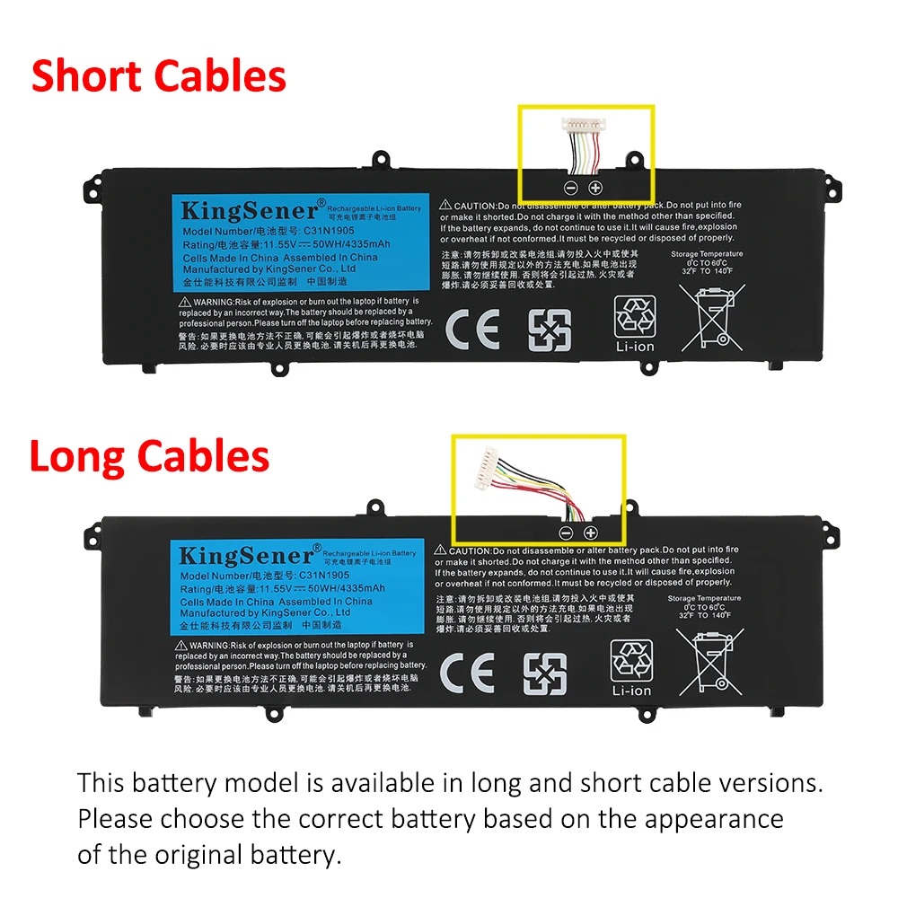 K533F S433FL S521FA S533FL V533F Para VivoBook S14 S433FA-AM035T 11.55V 50WH