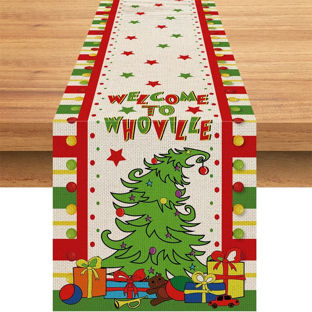 

Christmas tree Gift table Flag Santa Pink Children's table Runner Family Holiday party Kitchen table Christmas decorations