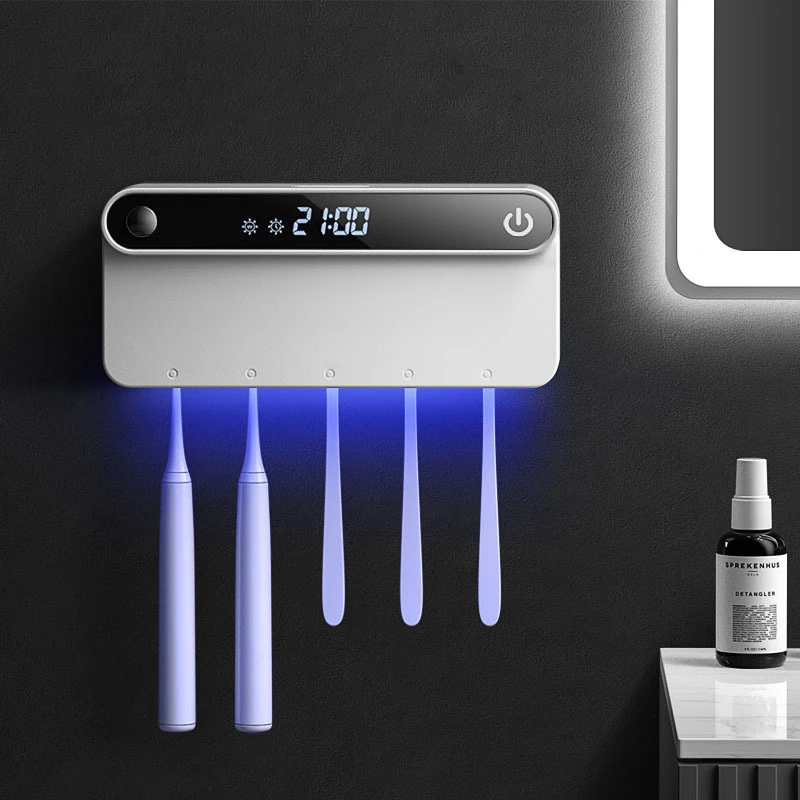 UV Smart Toothbrush Sterilizer USB Charging Wall-mounted Body Sensing Toothbrush Holder Automatic Cycle Dryer