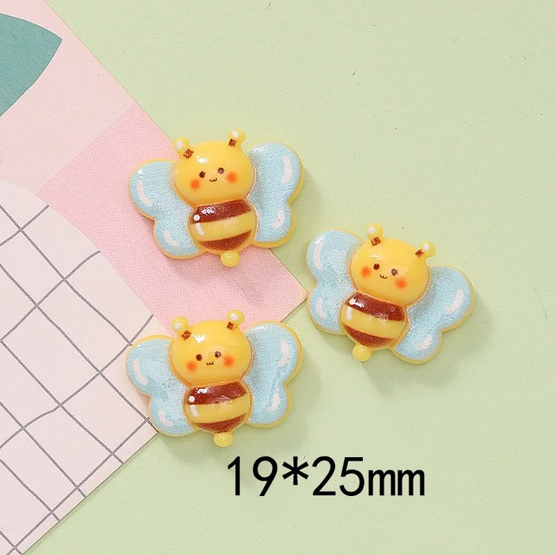 10Pcs New Cute Resin Cartoon Bees, Honey Series Flat Back Parts Embellishments For Hair Bows Accessories Free Shipping