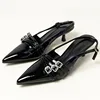 Sandals Ladies High Heels Spring Slides Shoes Fashion Women Thin Heels Shoes Buckle Strap Career Shallow Female Pumps Footwear 3
