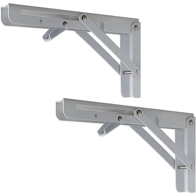 Heavy Duty Folding Shelf Brackets, Collapsible Triangular Shelf Bracket for Bench Table Shelf Brackets Wall Shelf Shelf Support