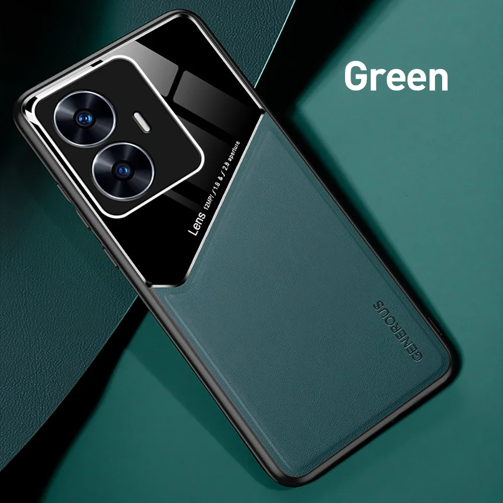 Elegant Leather Texture Phone Case with Magnetic Car Mount-Compatible Design