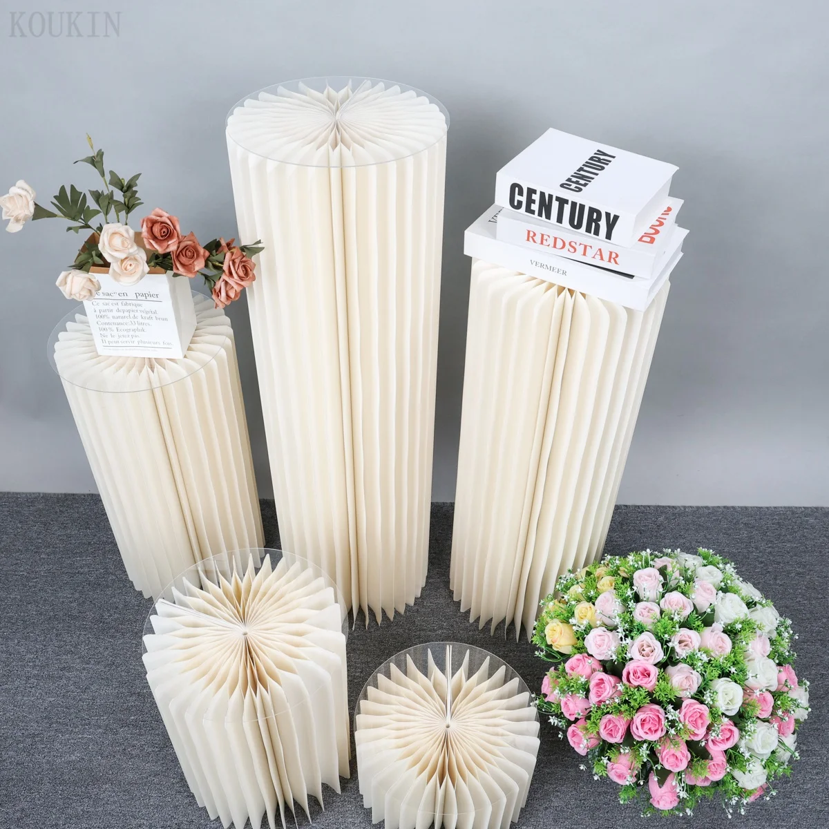 Klappbare zylindrische Basishalterung für Party-Säulen-Display-Dekoration, geeignet für Hochzeitsfeier, runde Tisch-Kuchen-Display-Rack