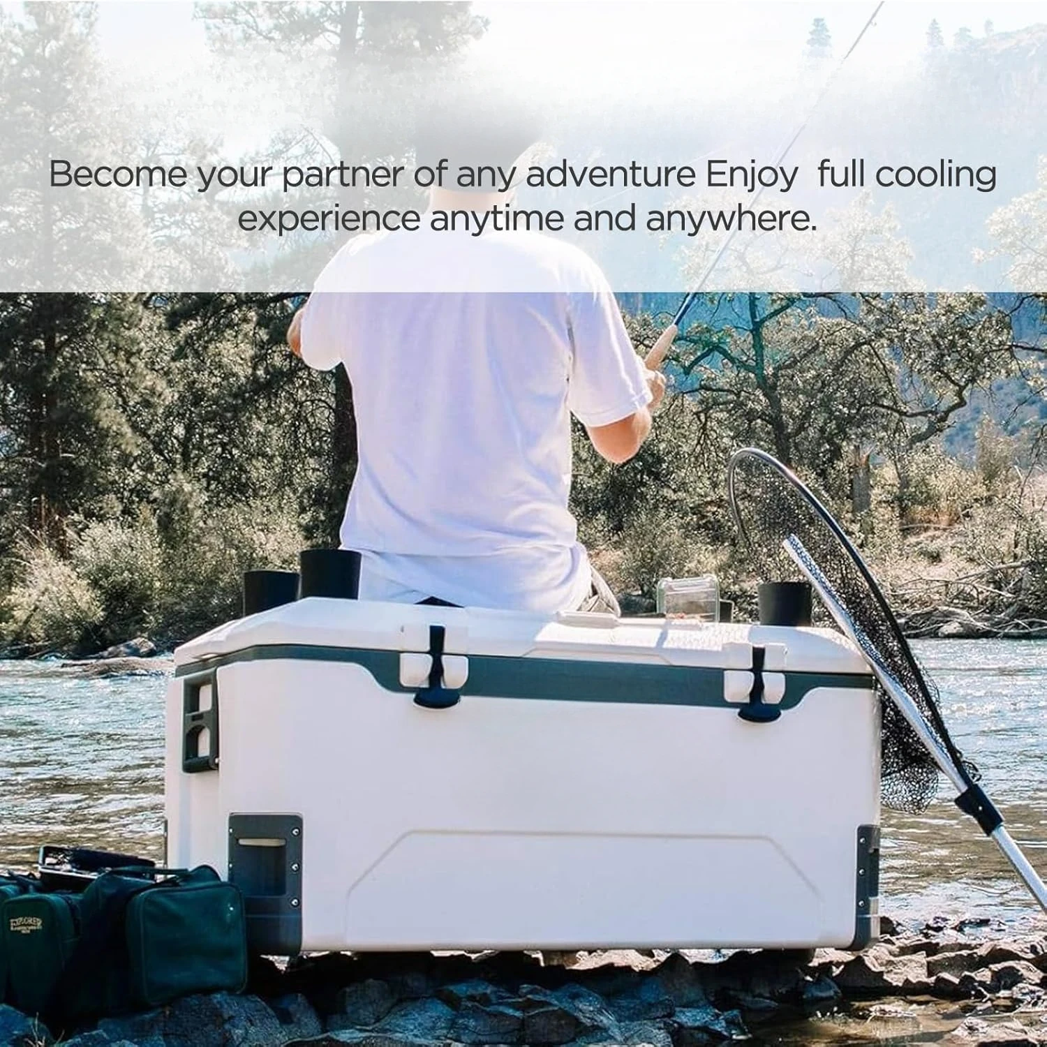 165QT Ice Chest, Heavy Duty, High Performance Insulated Cooler with Fish Ruler, Removable Threaded Cup Holders, Magnetic Disc 6