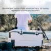 165QT Ice Chest, Heavy Duty, High Performance Insulated Cooler with Fish Ruler, Removable Threaded Cup Holders, Magnetic Disc 6