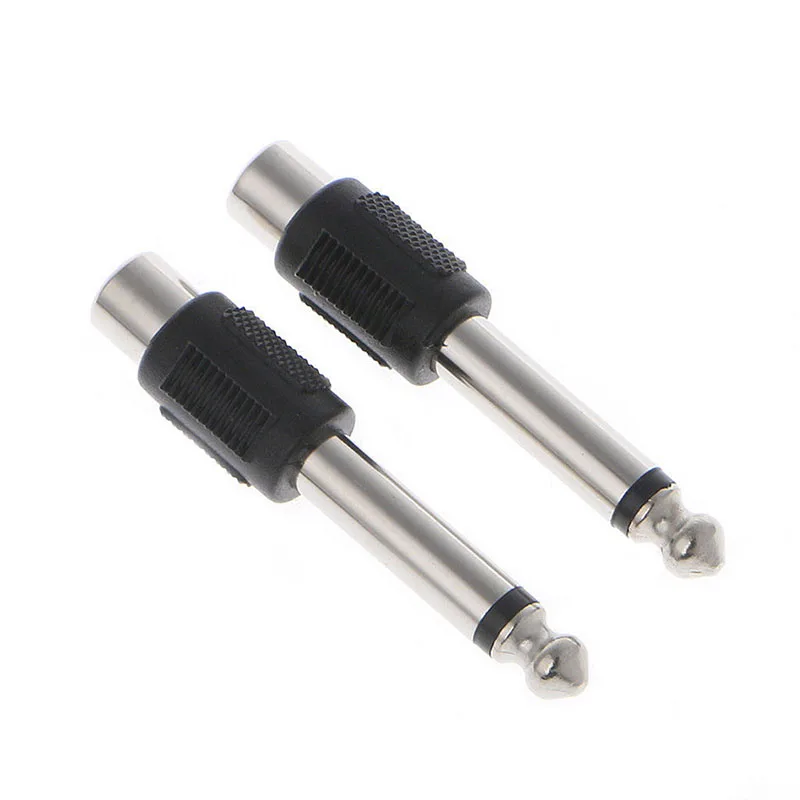 Premium Audio Adapter Connectors - Pack of 10, RCA Female to 6.35mm Male Mono Plug