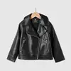 Baby Boys' Leather Jacket Spring and Autumn Children's PU Jacket Casual Motorcycle Jacket Girl Coat