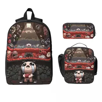 3Pcs The Binding Of Isaac School bags Set for Boy Girl Pencil Boxes Backpack Sets with Lunch Box For School Students Daypack 1
