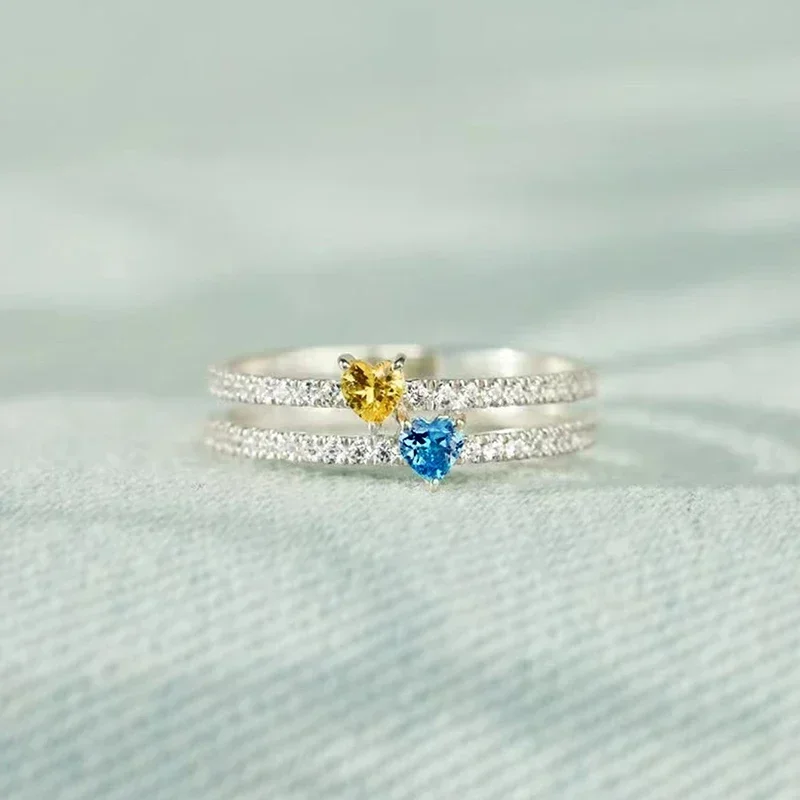 Womens Ring 2025 Heart CZ Women Rings for Wedding New Trendy Accessories Dazzling Female Fashion Love Jewelry
