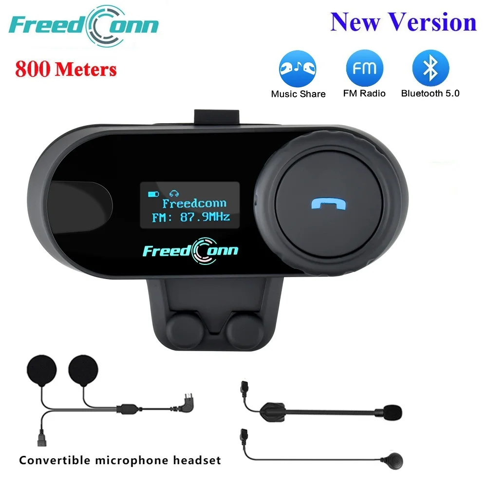 FreedConn helm motor TCOM-SC, Headset interkom nirkabel Bluetooth, tampilan LCD  Interphone BT, berbagi musik Radio FM AliExpress