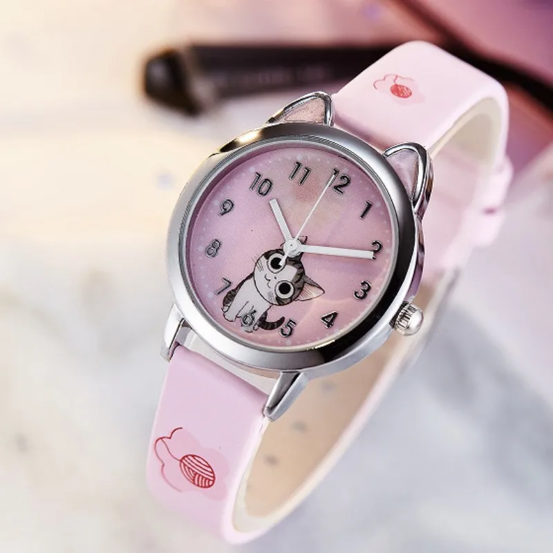 

New Arrival Cute Cat Children Fashion Quartz Wristwatches Jelly Kids Clock Boys Girls Students Watch Relogio Kol Saati