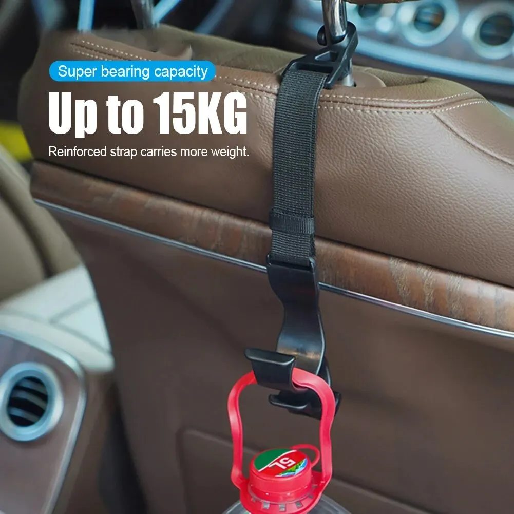 Car Back Seat Hook Multifunctional Rear Headrest Hook Holder Adjustable Umbrella Trunk Mount Auto Interior Accessories 2Pcs