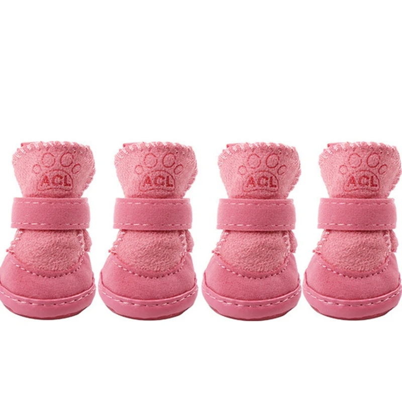 Title 17, 4Pcs/Set Dog Shoes Winter Comfortable Warm Shoe...
