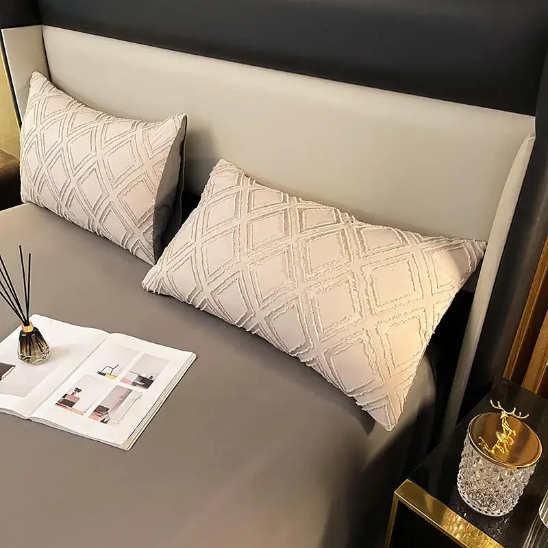 Description Picture 4 of itemQueen Bedding Set King Size Gray Color Bed Sheet Sets Bedroom Decor Double Size Bed Linen Home Euro Geometric Beds Duvet Cover