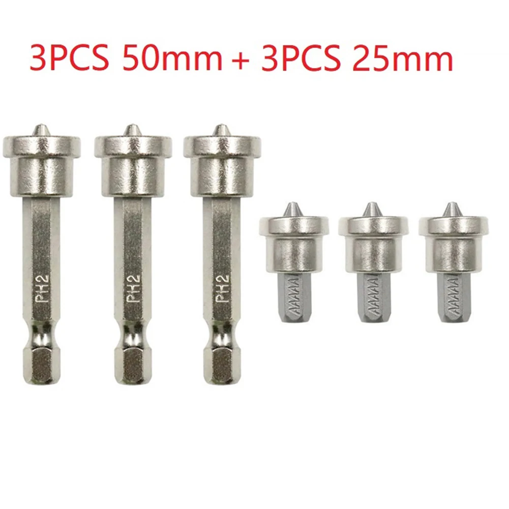 

6Pc 25/50mm Plasterboard Screws Locating Batch Head Locating Batch Head Screwdriver Bits Drywall Dimpler Drilling Bits Tool Set