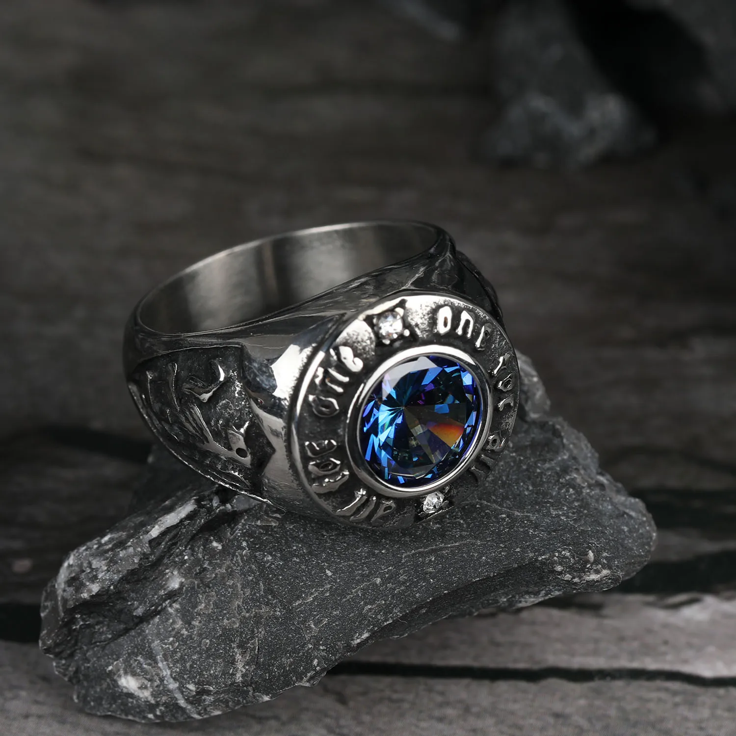 2022 European Inlaid Oval Black Crystal Business Stainless Steel