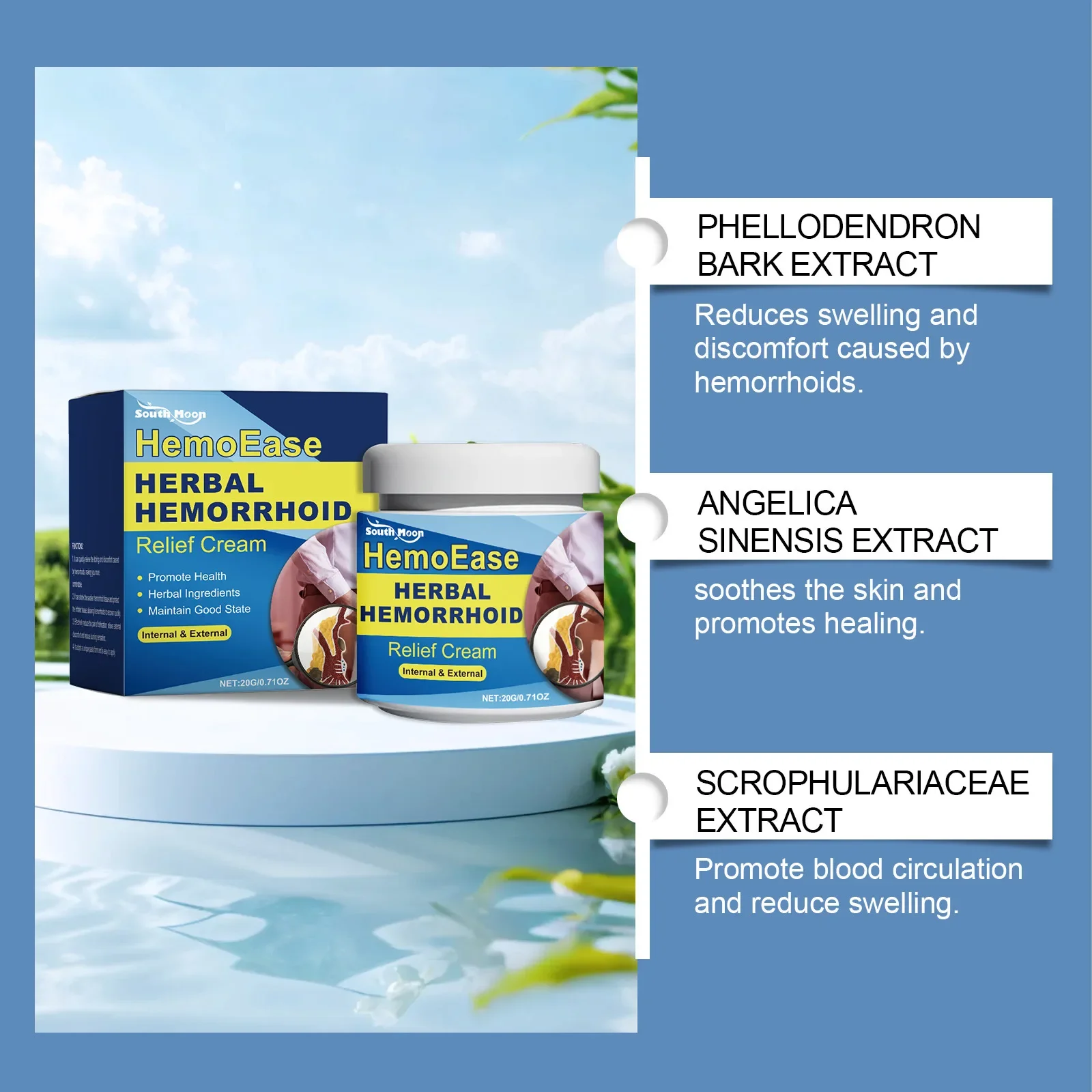 Hemorrhoids Removal Cream Anal Fissure Therapy External Piles Cure Anus Antipruritic Anti Swell Bleed Herbal Hemorrhoid Ointment