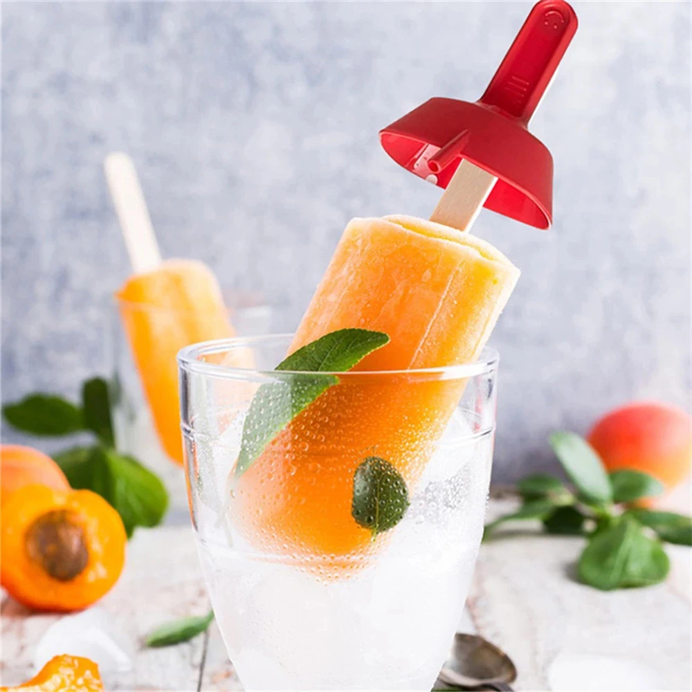 4PCS New Anti-Drip Popsicle Rack Non-drip Ice Rack New Ice Cream Anti-drip Frozen Snack Popsicle with Straw Kids