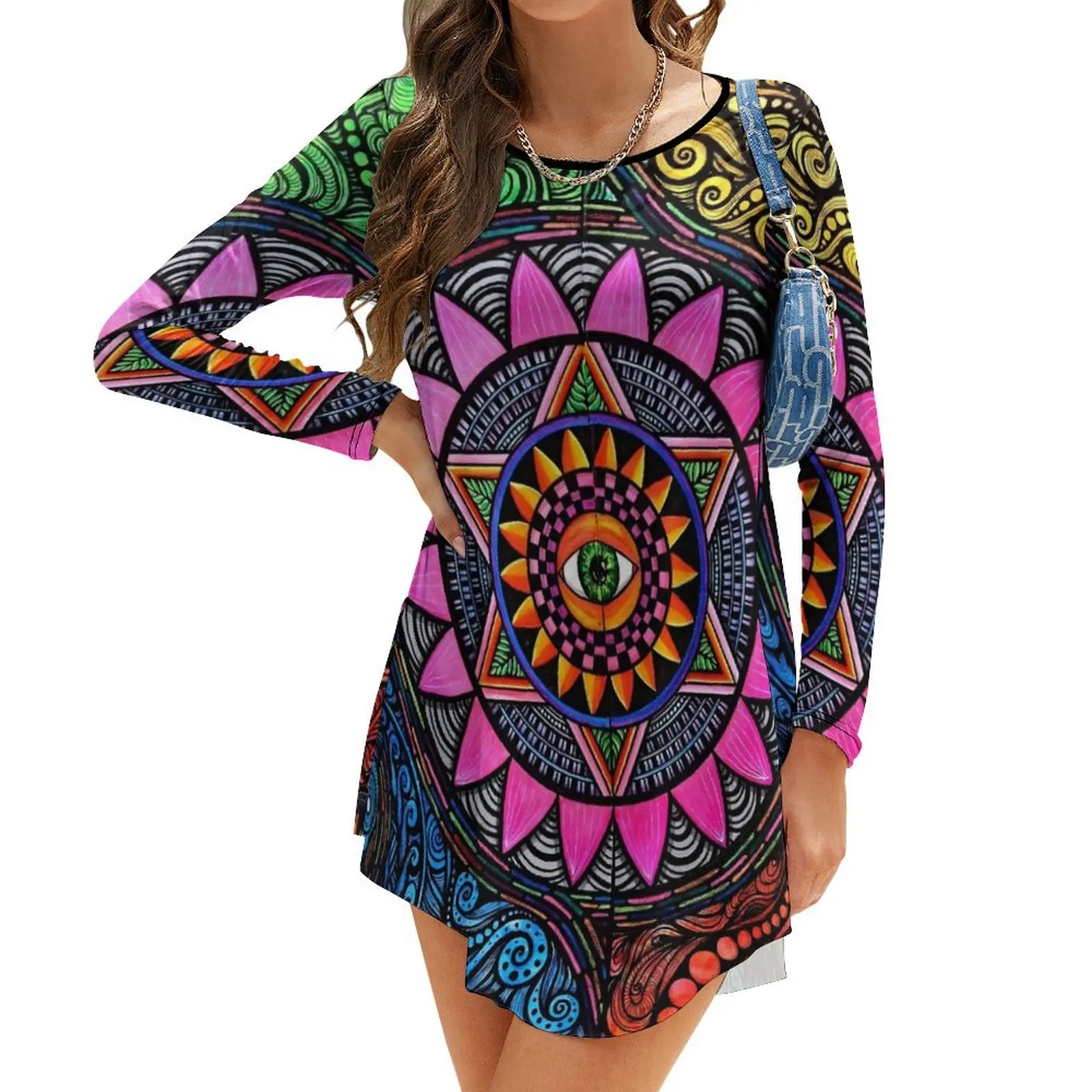 

Earth, Wind, Fire, Water and Spirit Long-Sleeve Dress luxury evening dresses for women 2024 Women's long dress