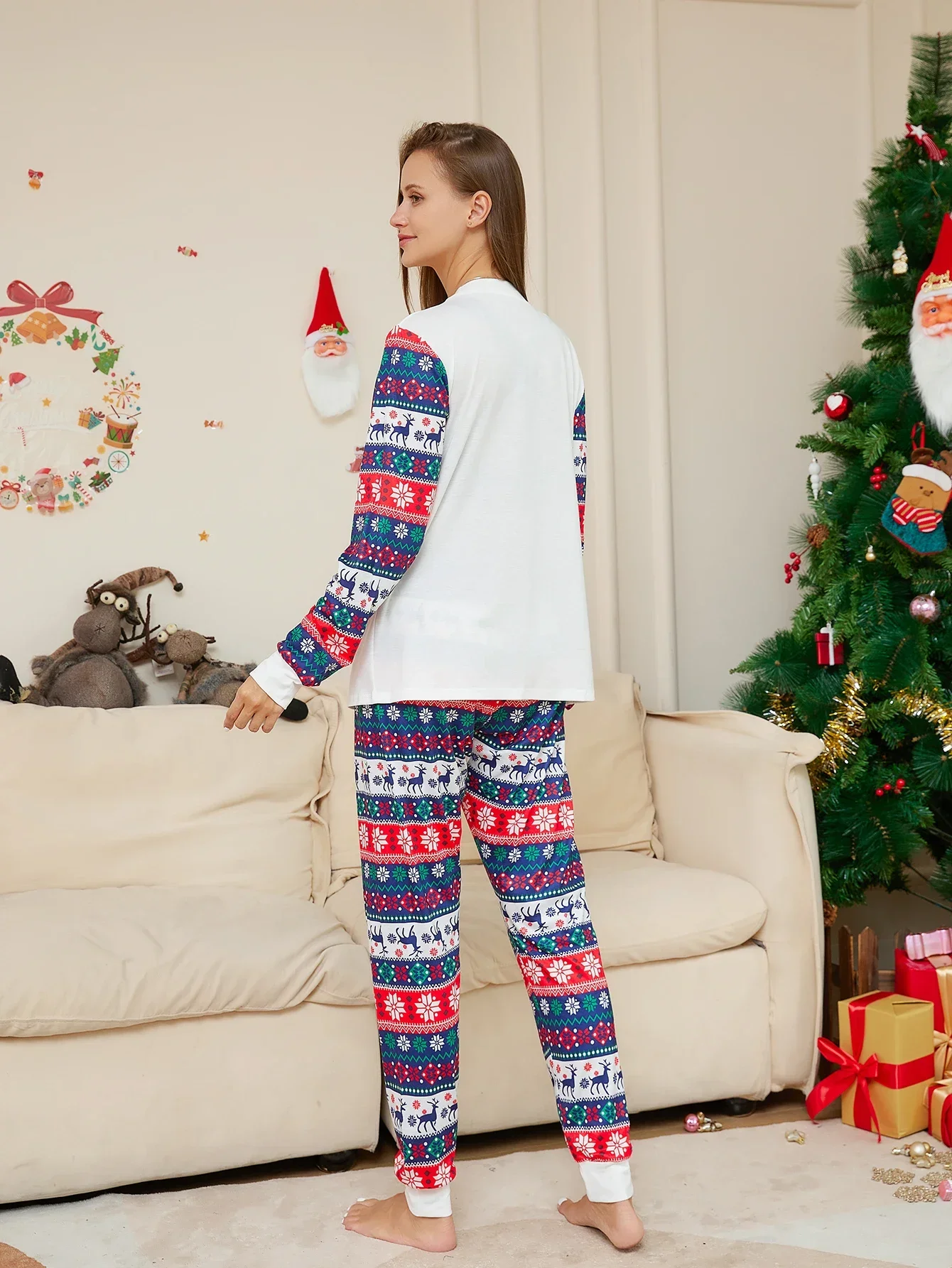 thumbnail image 5 of Pijamas navideños a juego, conjunto de pijamas para bebé, perro, mono de algodón suave, traje de 2 piezas, ropa de dormir, aspecto familiar de Navidad, nueva Navidad familiar, 5 of 5