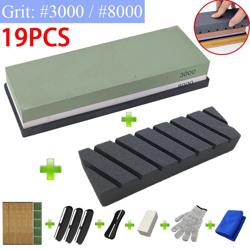 RSCHEF 240 600 1000 3000 grit whetstone knife sharpener sharpening