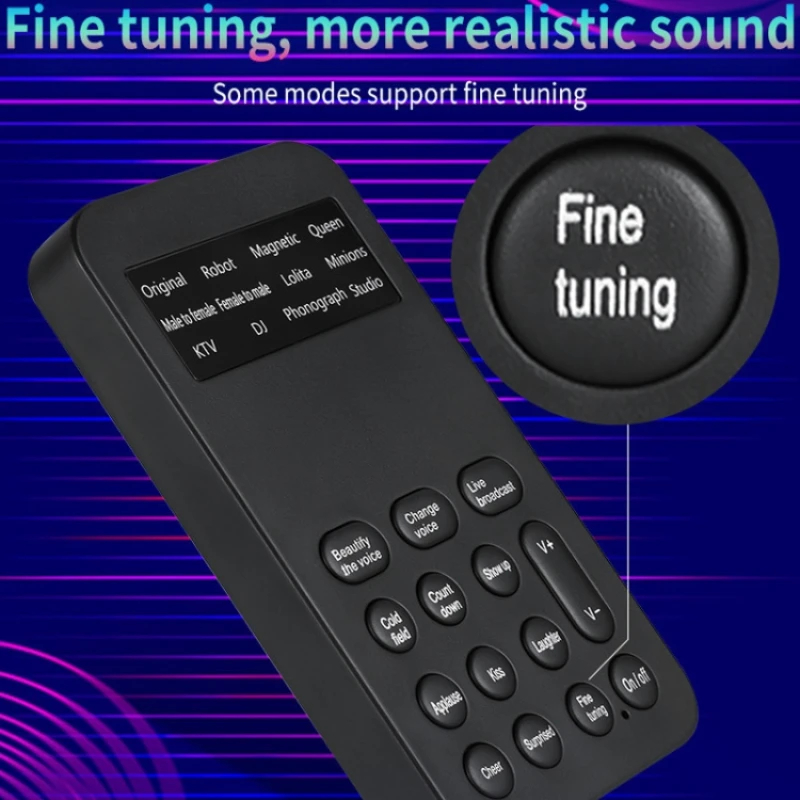 Universal Mini Sound Card Handhold Adapter Voice Changer Device Male Female Eating Chicken Game Live for Mobile Phone Computer sound card audio interface