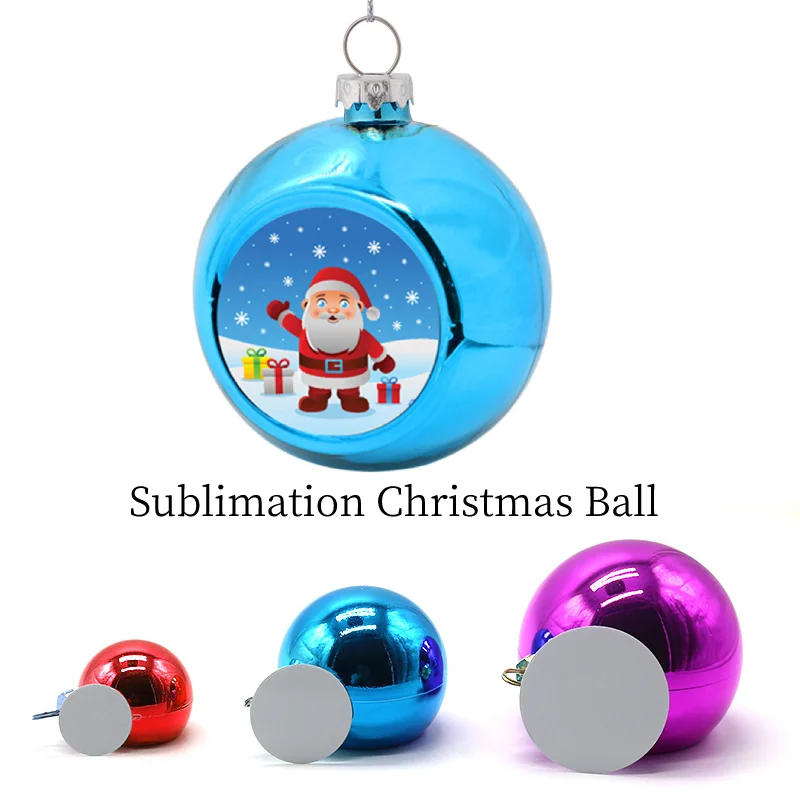 10pcs/Lot Sublimation Christmas Ornament Pendant For Xmas Tree Home Decor 8cm Sublimation Blank Christmas Ball Chain