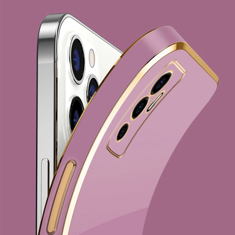 Luxury Square Plating Shockproof Phone Case - Elegant and Durable Design