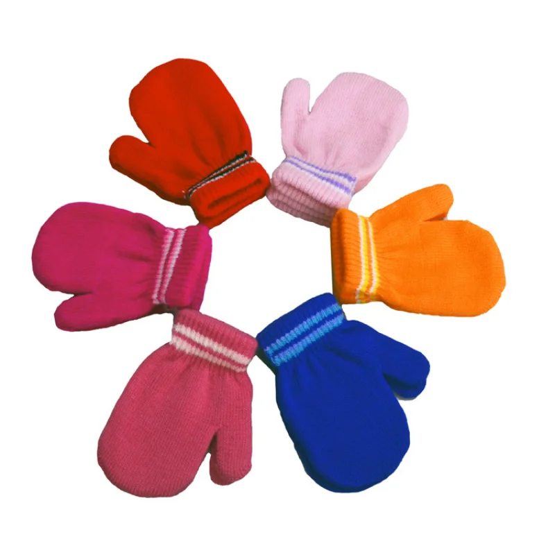 Baby Knit Gloves Winter Girl Boy Half Finger Flip Cover Mittens Children Boys Autumn Girl Mittens Baby Knitted Gloves