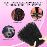 Afro Kinkys cheveux synthétiques en vrac pour Extensions de Dreadlock Loc réparation tressage torsion serré Afro crépus cheveux synthétiques pour Loc 3